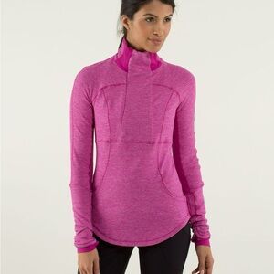 Lululemon Base Runner 1/2 Zip Raspberry Pique‎ Pink Rulu Athletic Top Size 10